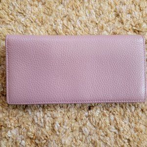 Slim Pink Leather Wallet